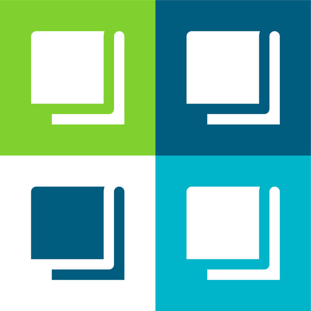 Manta plana de cuatro colores mínimo icono conjunto - Vector, imagen