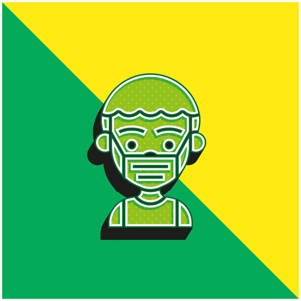 Boy Green i żółty nowoczesny ikona wektora 3D logo - Wektor, obraz