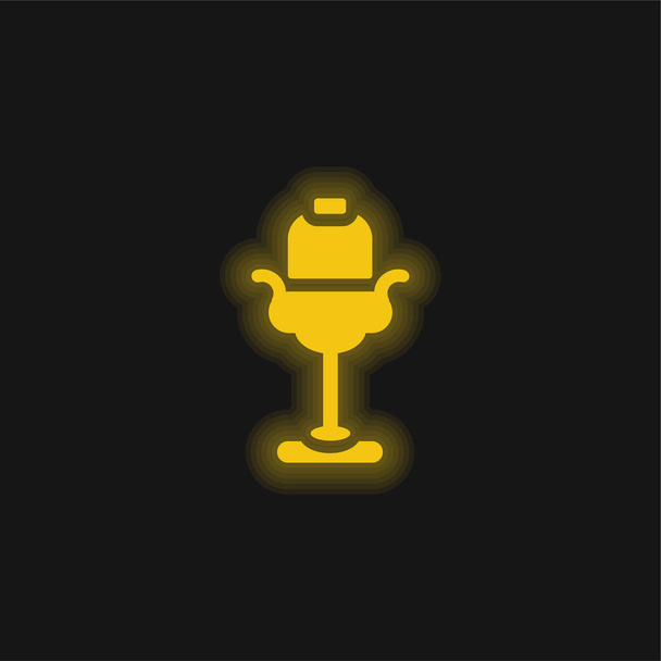 Kosmetický salon žlutá zářící neon ikona - Vektor, obrázek