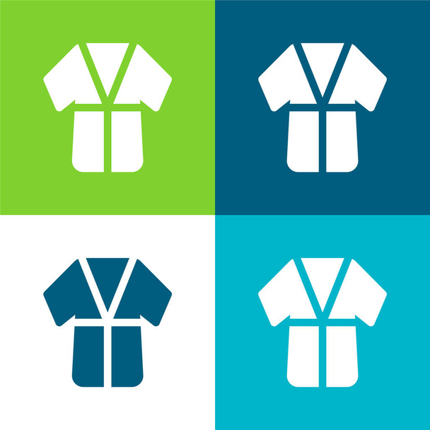 Accappatoio Set di icone minimali a quattro colori - Vettoriali, immagini