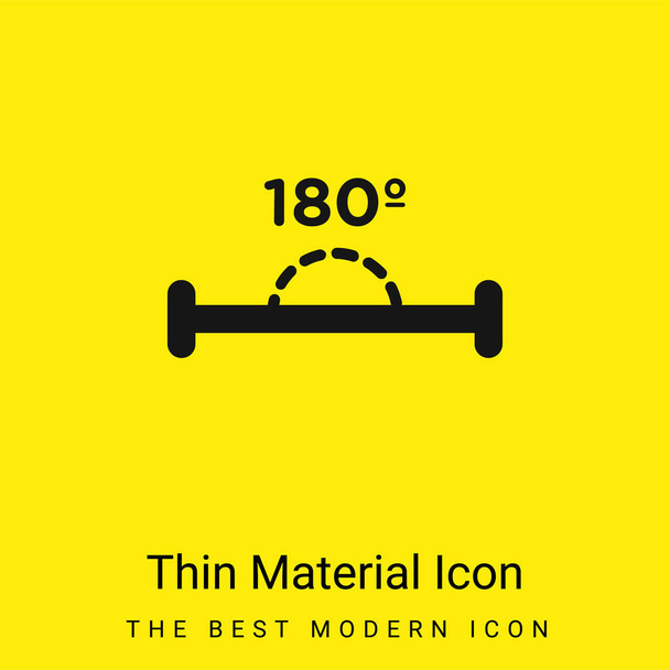 180 Degrees Angle minimal bright yellow material icon - Vector, Image
