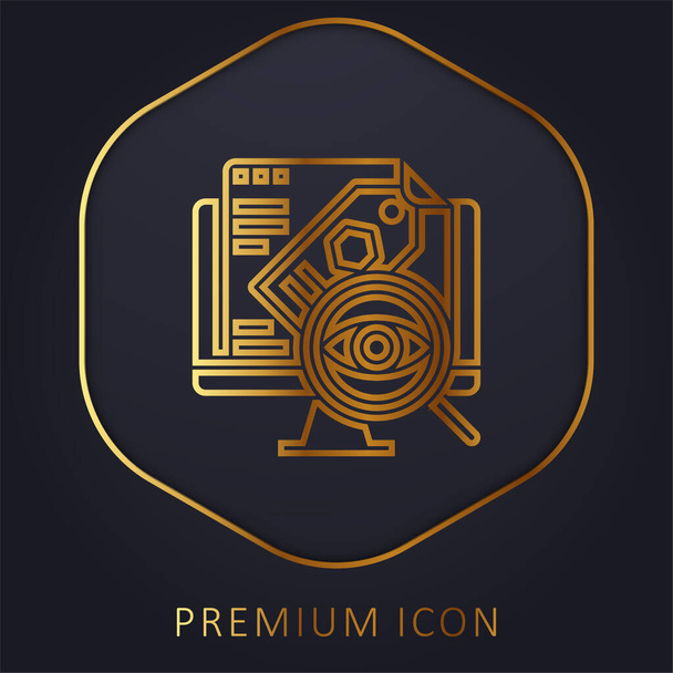 Auditoría de línea dorada logotipo premium o icono - Vector, imagen