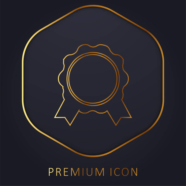 Award Badge golden line premium logo or icon - Vector, Image