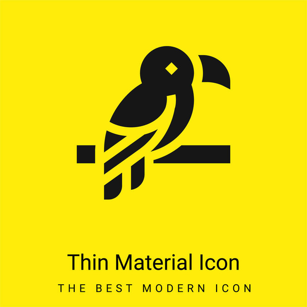 Bird minimal bright yellow material icon - Vector, Image