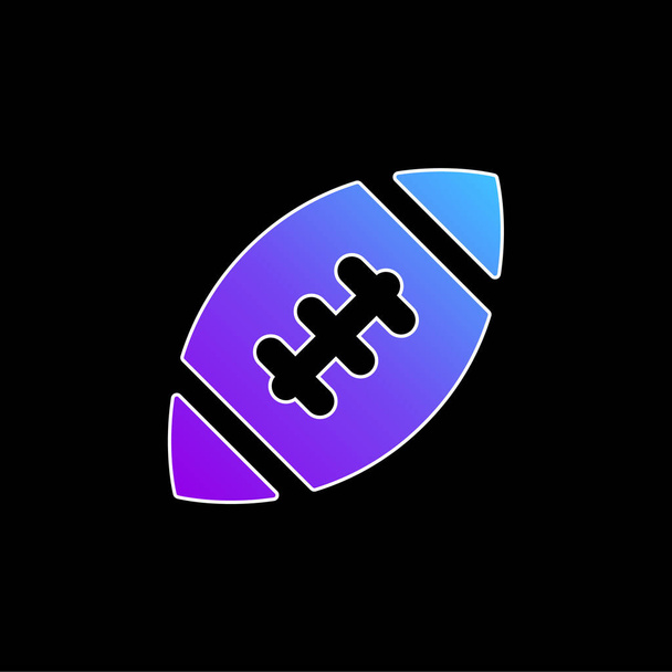 Bola de futebol americano ícone de vetor gradiente azul - Vetor, Imagem