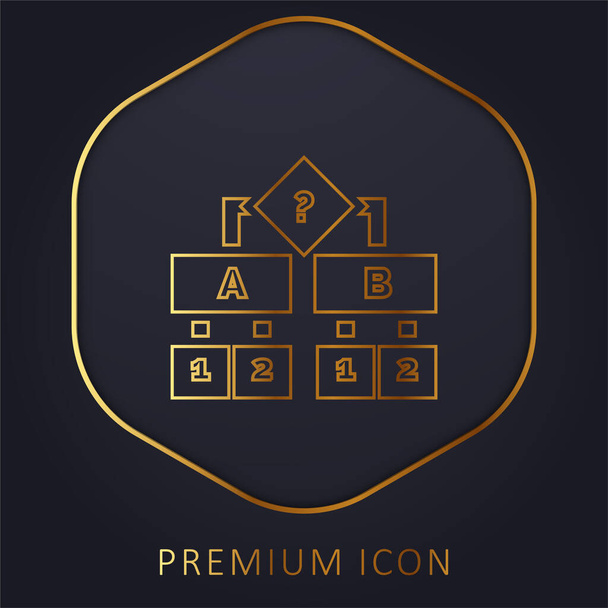 Logo nebo ikona prémie zlaté čáry algoritmu - Vektor, obrázek