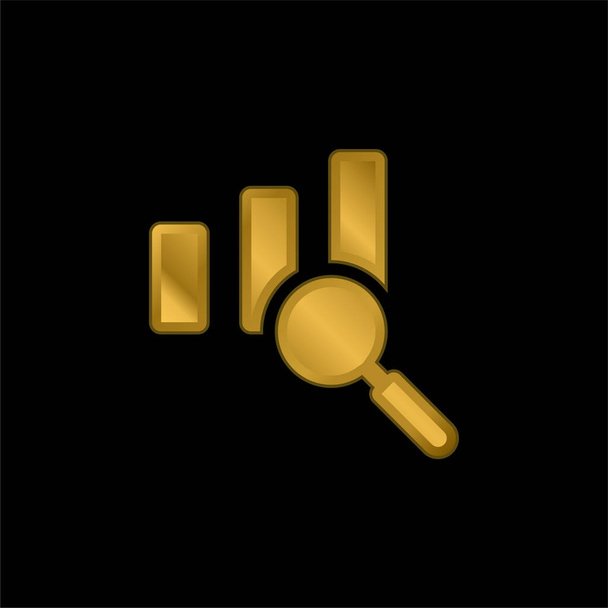 Analytics vergoldetes metallisches Symbol oder Logo-Vektor - Vektor, Bild