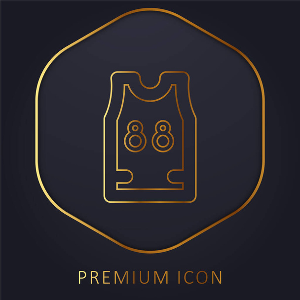 Kosárlabda Jersey arany vonal prémium logó vagy ikon - Vektor, kép