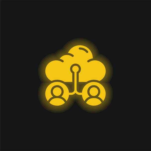 Konten gelb leuchtendes Neon-Symbol - Vektor, Bild