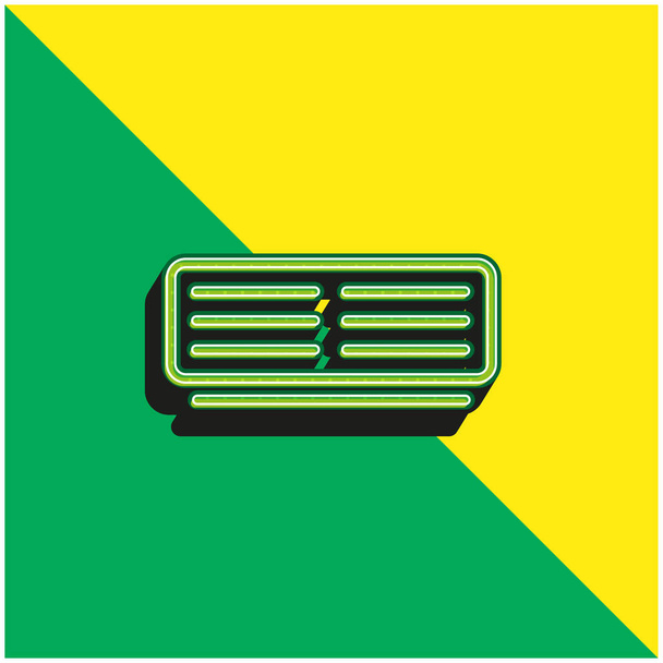 Klimaanlage Umrissenes Werkzeug Grünes und gelbes modernes 3D-Vektorsymbol-Logo - Vektor, Bild