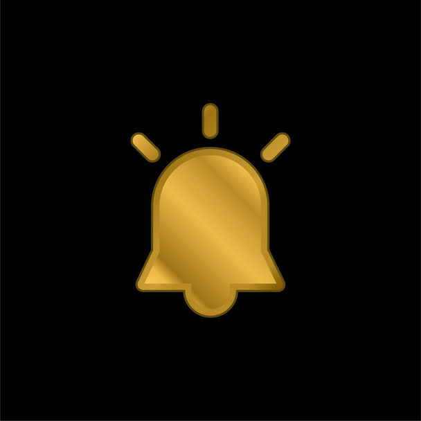 Alarma chapado en oro icono metálico o logo vector - Vector, imagen