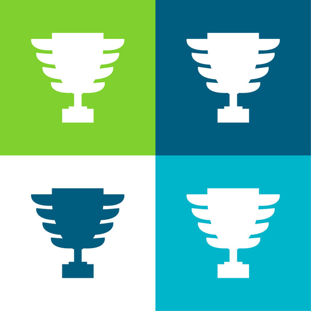 Призовой трофей Плоская четырехцветная минимальная иконка - Вектор,изображение