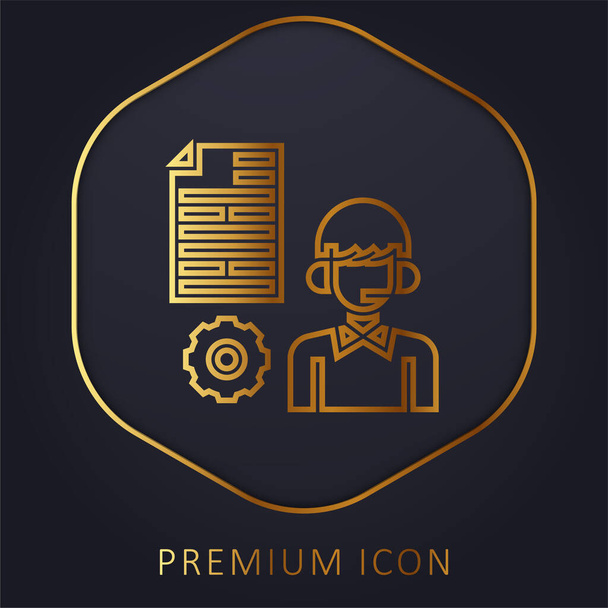 Consejero de línea dorada logotipo premium o icono - Vector, imagen