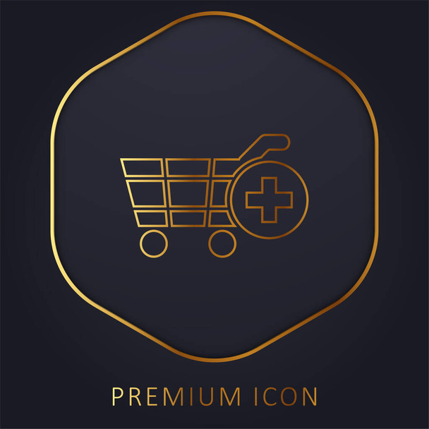 Στο Καλάθι Αγορών E Commerce Σύμβολο χρυσή γραμμή premium λογότυπο ή εικονίδιο - Διάνυσμα, εικόνα