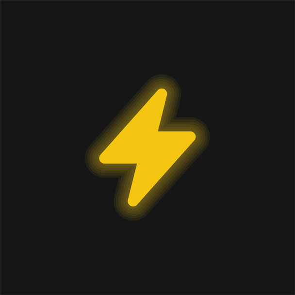 ボルト黄色の輝くネオンアイコン - ベクター画像