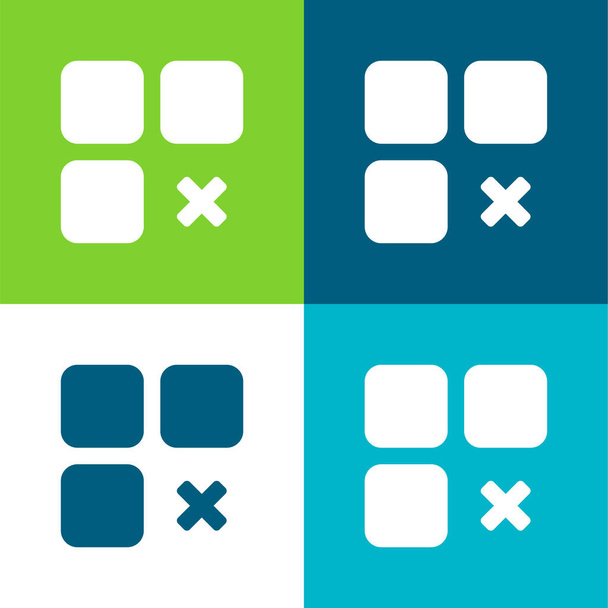 App Flat vier kleuren minimale pictogram set - Vector, afbeelding