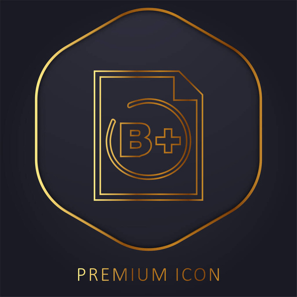 B Student Rating Symbol arany vonal prémium logó vagy ikon - Vektor, kép