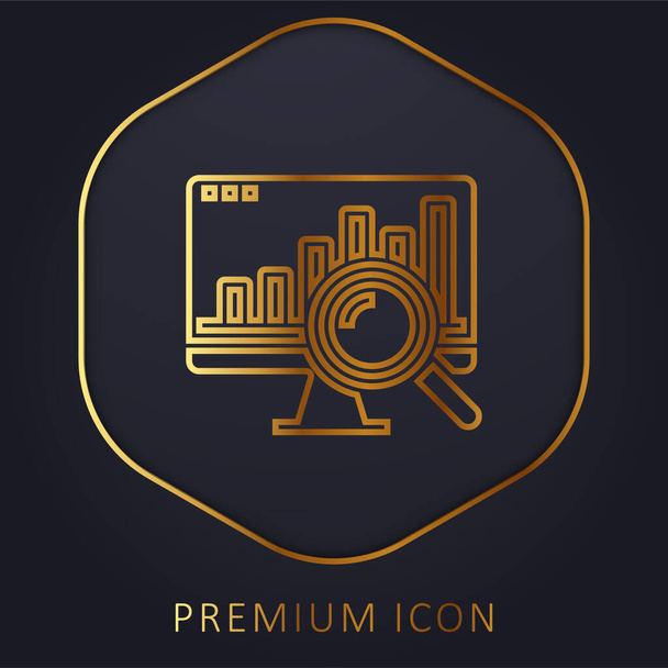 Анализ золотой линии премиум логотипа или значка - Вектор,изображение