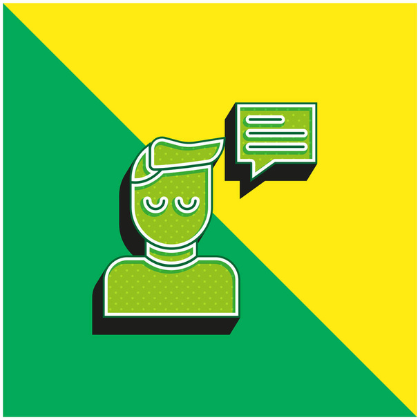 Σύμβουλος Πράσινο και κίτρινο σύγχρονο 3d διάνυσμα εικονίδιο λογότυπο - Διάνυσμα, εικόνα