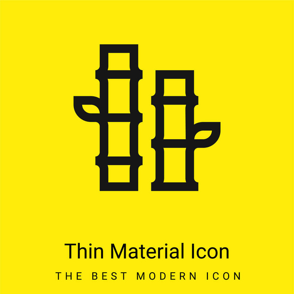 Bambusová minimální jasně žlutá ikona materiálu - Vektor, obrázek