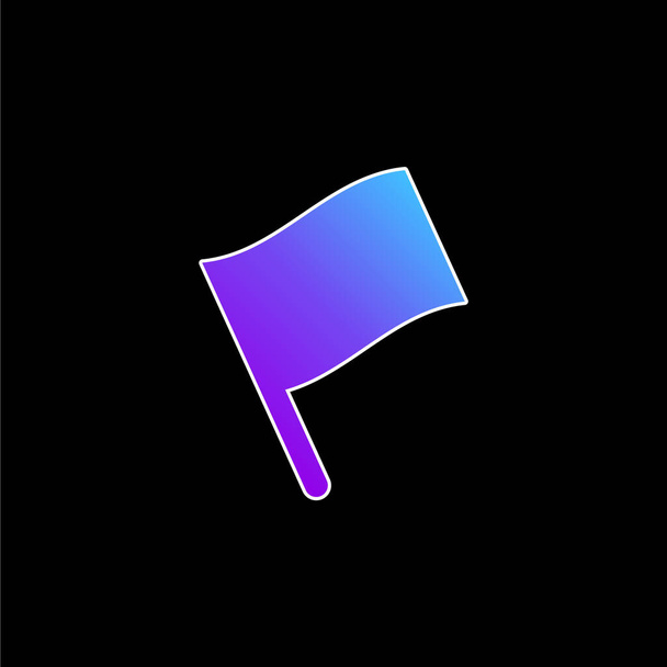 Zwarte Pole Flag blauw gradiënt vector pictogram - Vector, afbeelding