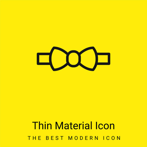 Noeud papillon minimal icône de matériau jaune vif - Vecteur, image