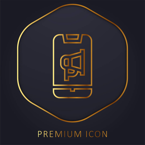 Advertisement golden line premium logo or icon - Vector, Image