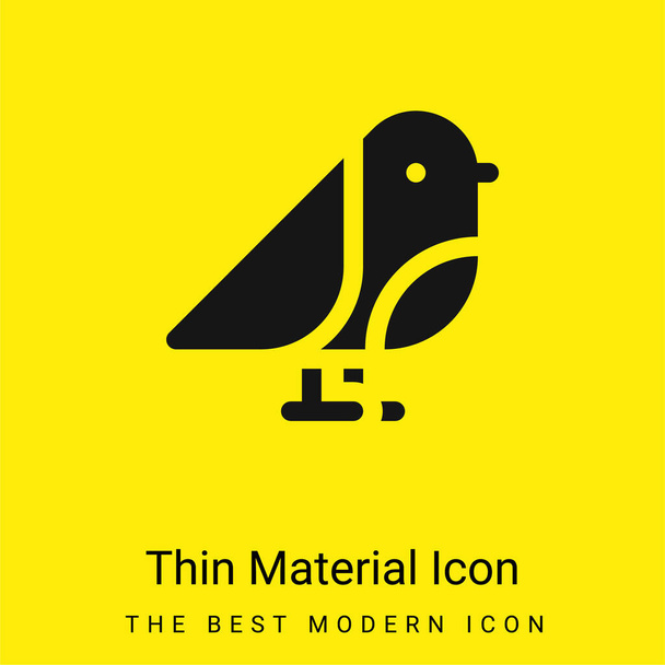 Bird minimal bright yellow material icon - Vector, Image