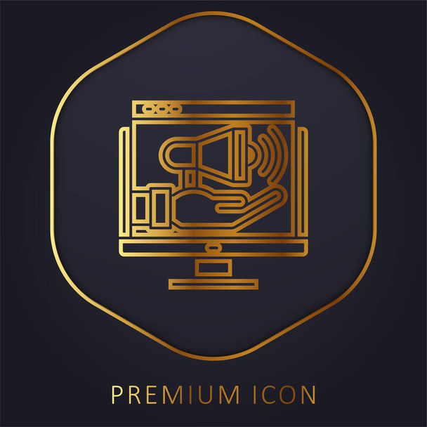 Reclame gouden lijn premium logo of pictogram - Vector, afbeelding