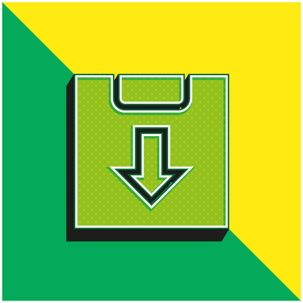 Архив Зеленый и желтый современный 3D логотип векторной иконки - Вектор,изображение