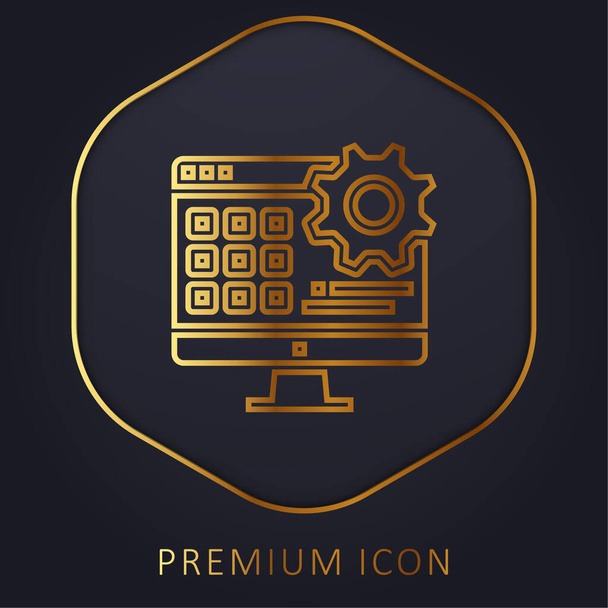 Применение золотой линии премиум логотип или значок - Вектор,изображение