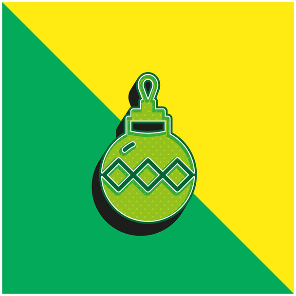 Баубл Зелений і жовтий сучасний 3d векторний логотип ікони - Вектор, зображення