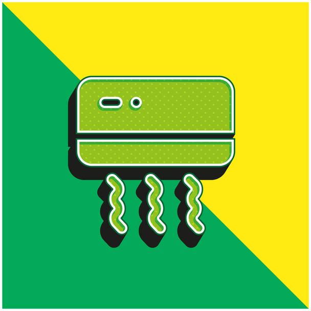 Ilmastointilaite Vihreä ja keltainen moderni 3d vektori kuvake logo - Vektori, kuva