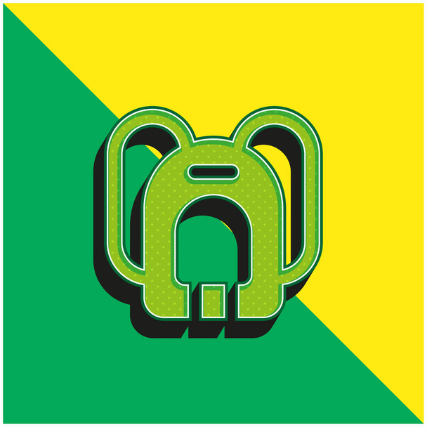 Batoh Zelený a žlutý moderní 3D vektorové logo - Vektor, obrázek