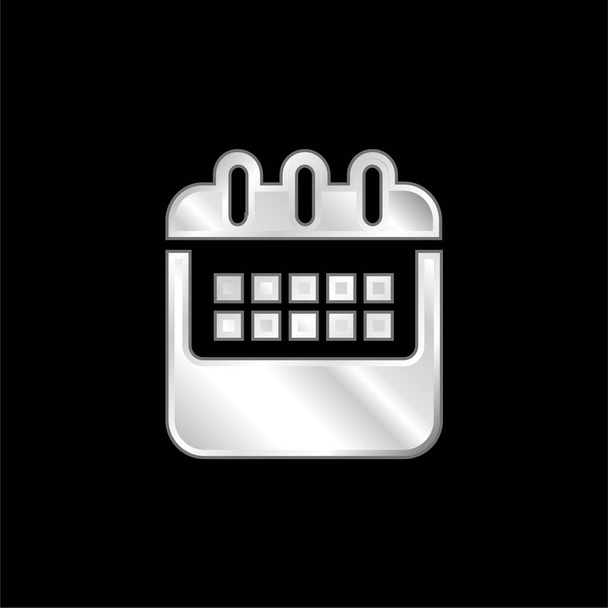 Roční Kalendář Varianta postříbřená kovová ikona - Vektor, obrázek