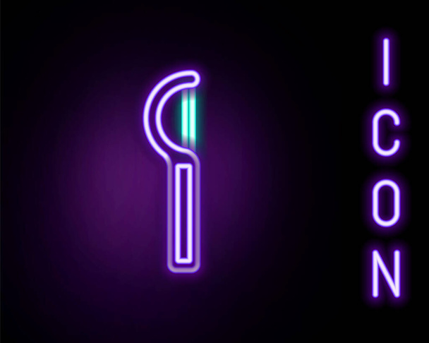 Ragyogó neon vonal Fogselyem ikon elszigetelt fekete háttérrel. Színes vázlat koncepció. Vektor - Vektor, kép