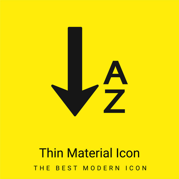 Alphabetical Order minimal bright yellow material icon - Vector, Image