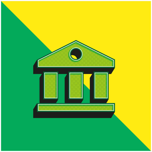 Зелений Банк і жовтий сучасний 3d векторний логотип. - Вектор, зображення