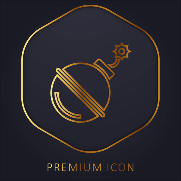 Bomb gouden lijn premium logo of pictogram - Vector, afbeelding