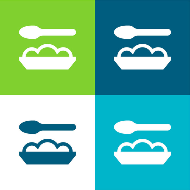 Baby Food Flat čtyři barvy minimální ikona sada - Vektor, obrázek