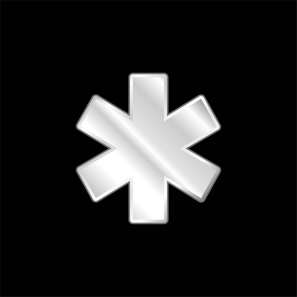 Icono metálico plateado de ambulancia - Vector, imagen