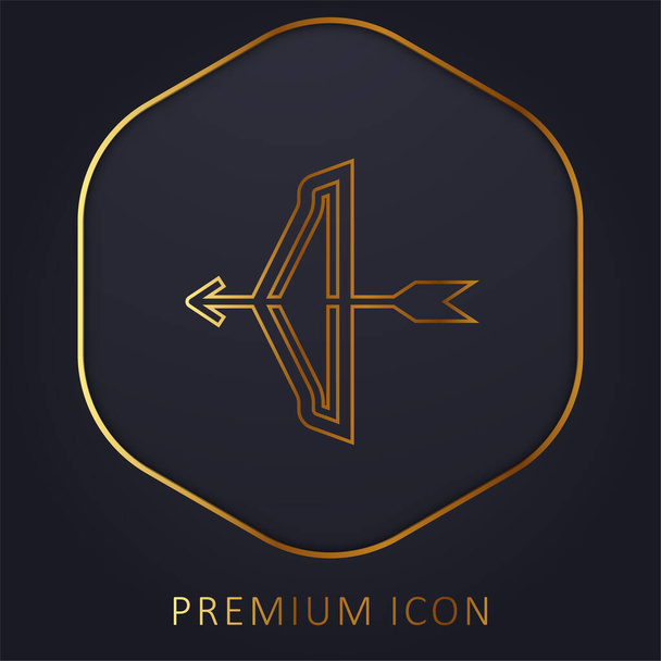 Archer gouden lijn premium logo of pictogram - Vector, afbeelding