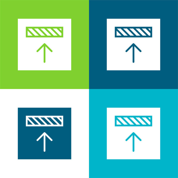 Alignement Ensemble d'icônes minimal plat à quatre couleurs - Vecteur, image