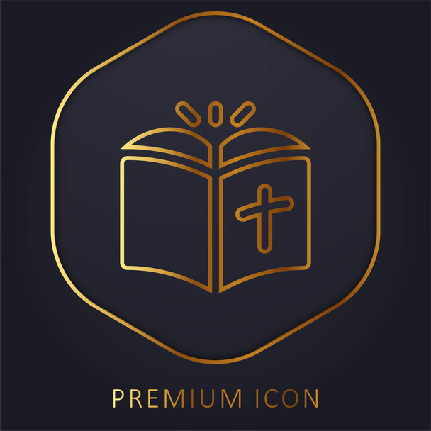 Bibel goldene Linie Premium-Logo oder Symbol - Vektor, Bild