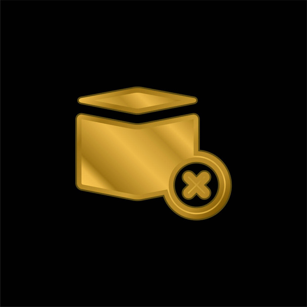 Boîte plaqué or icône métallique ou logo vecteur - Vecteur, image
