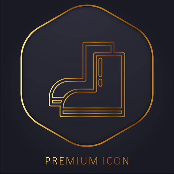 Чоботи золота лінія логотип або значок преміум-класу
 - Вектор, зображення