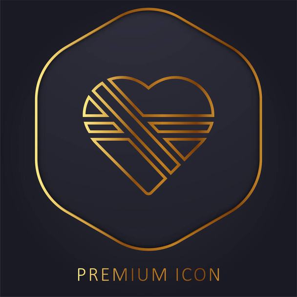 Пов'язка золота лінія логотип або значок преміум-класу
 - Вектор, зображення