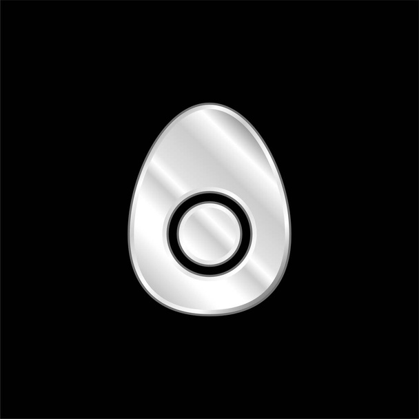 Gotowane jajko posrebrzana ikona metaliczna - Wektor, obraz