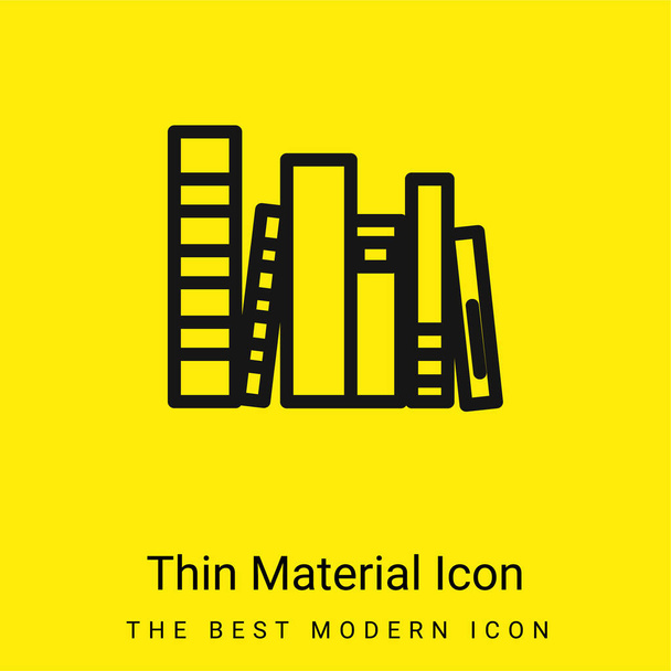 Books Group minimal bright yellow material icon - Vector, Image