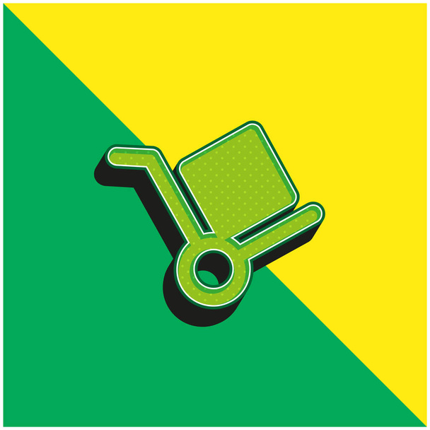 Box Wózek Zielony i żółty nowoczesny ikona wektora 3D logo - Wektor, obraz